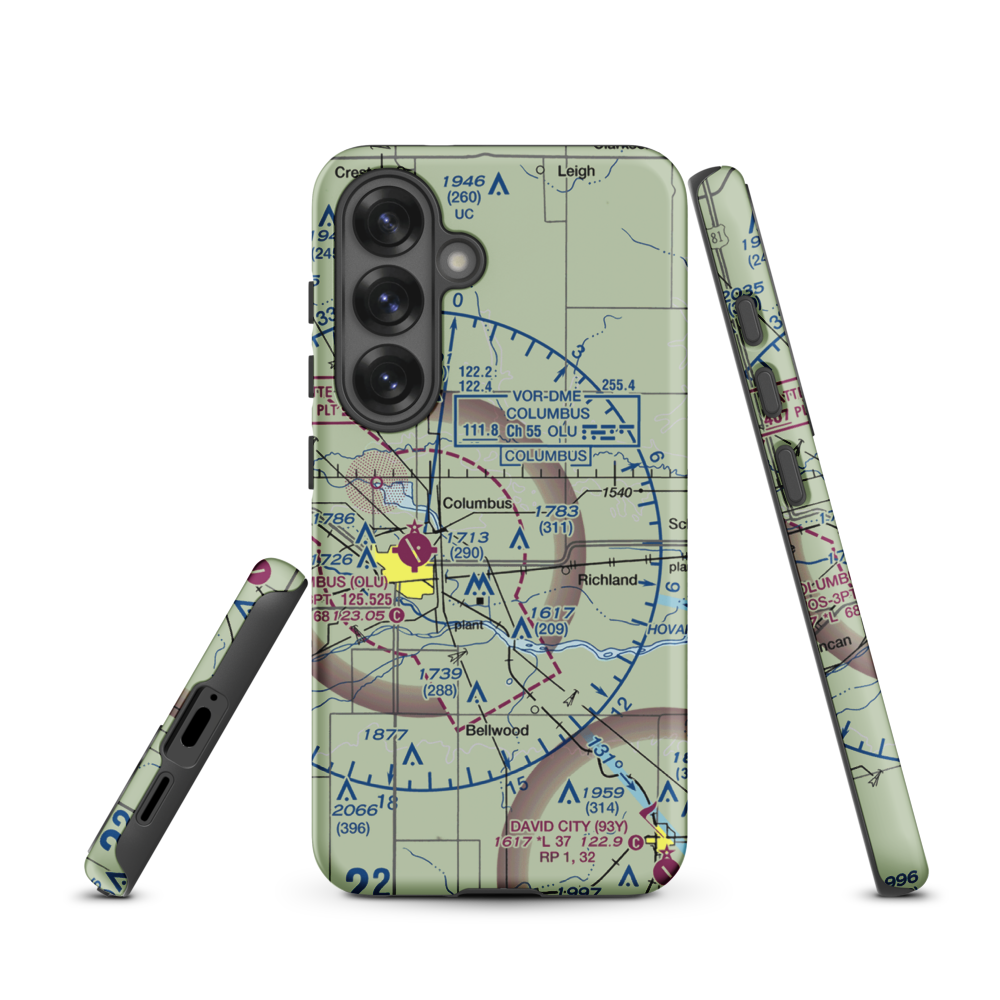 Loseke Airstrip (NE37) VFR Sectional Samsung Phone Case Samsung Galaxy S25 model shown