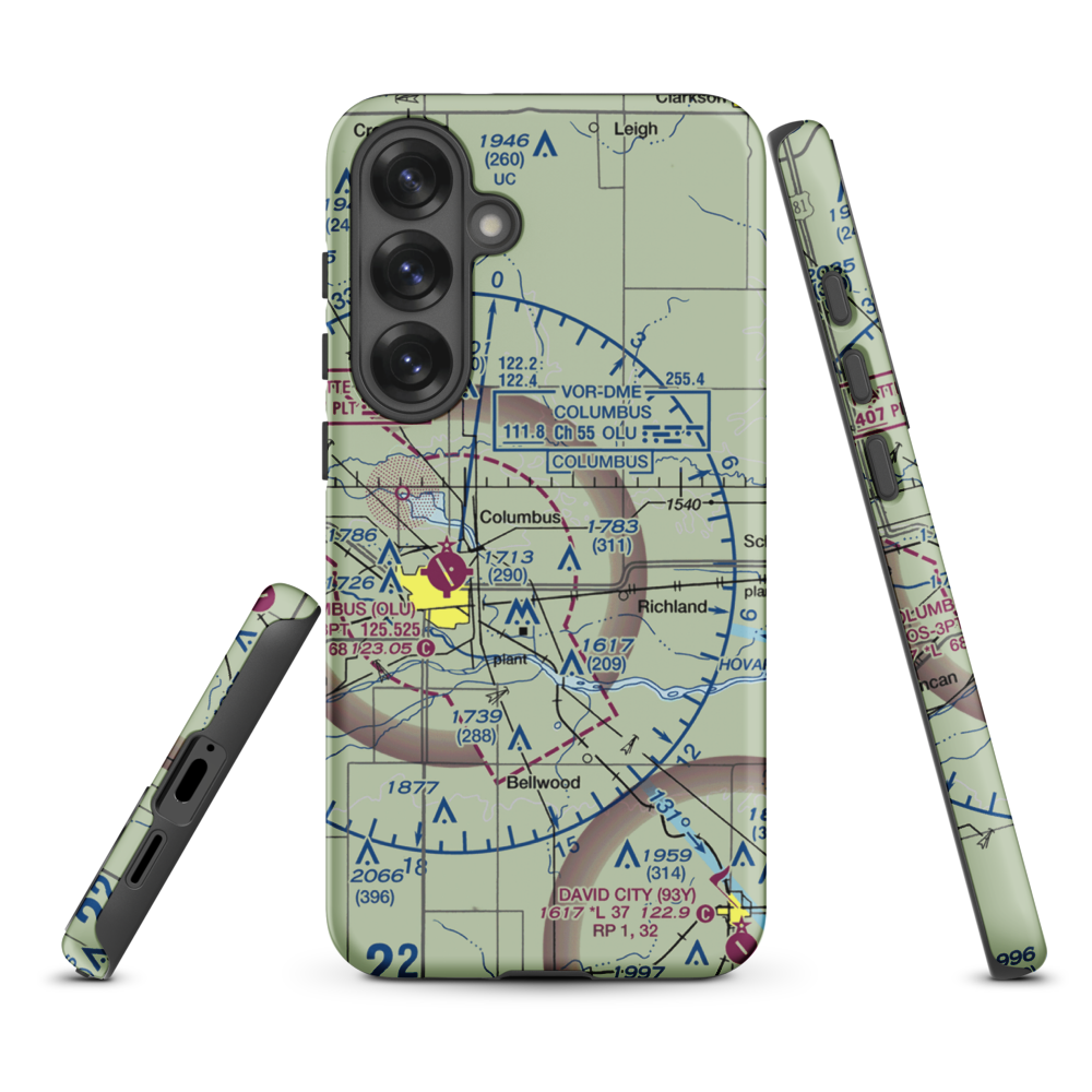 Loseke Airstrip (NE37) VFR Sectional Samsung Phone Case Samsung Galaxy S25 Plus model shown