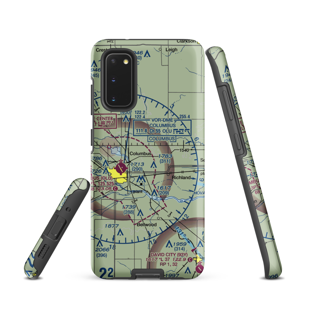 Loseke Airstrip (NE37) VFR Sectional Samsung Phone Case Samsung Galaxy S20 model shown