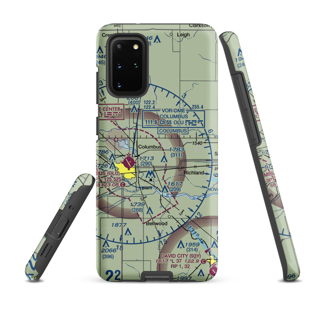 Loseke Airstrip (NE37) VFR Sectional Samsung Phone Case Samsung Galaxy S20 Plus model shown