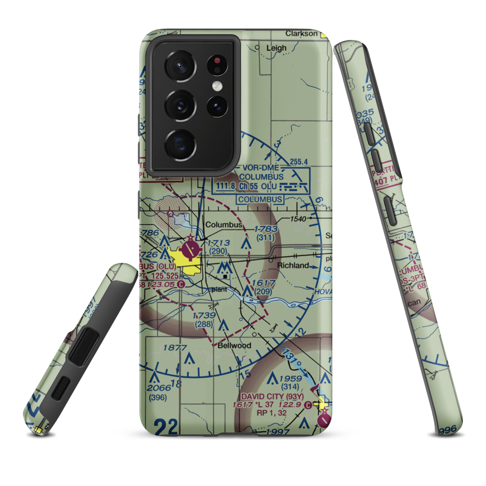 Loseke Airstrip (NE37) VFR Sectional Samsung Phone Case Samsung Galaxy S21 Plus model shown