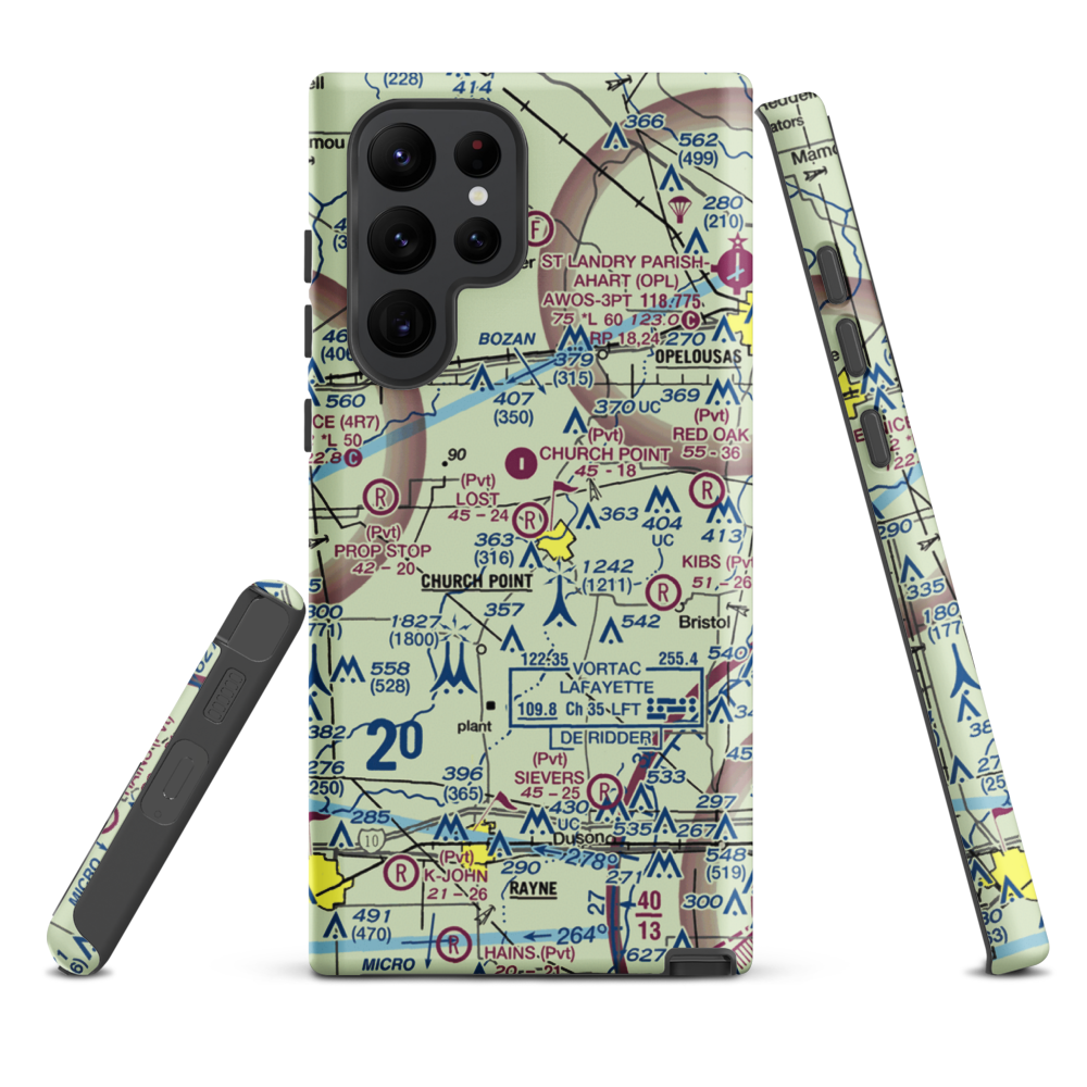 Lost Airfield (71LA) VFR Sectional Samsung Phone Case Samsung Galaxy S22 Ultra model shown