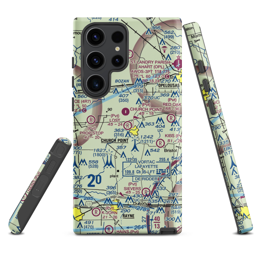 Lost Airfield (71LA) VFR Sectional Samsung Phone Case Samsung Galaxy S23 Ultra model shown