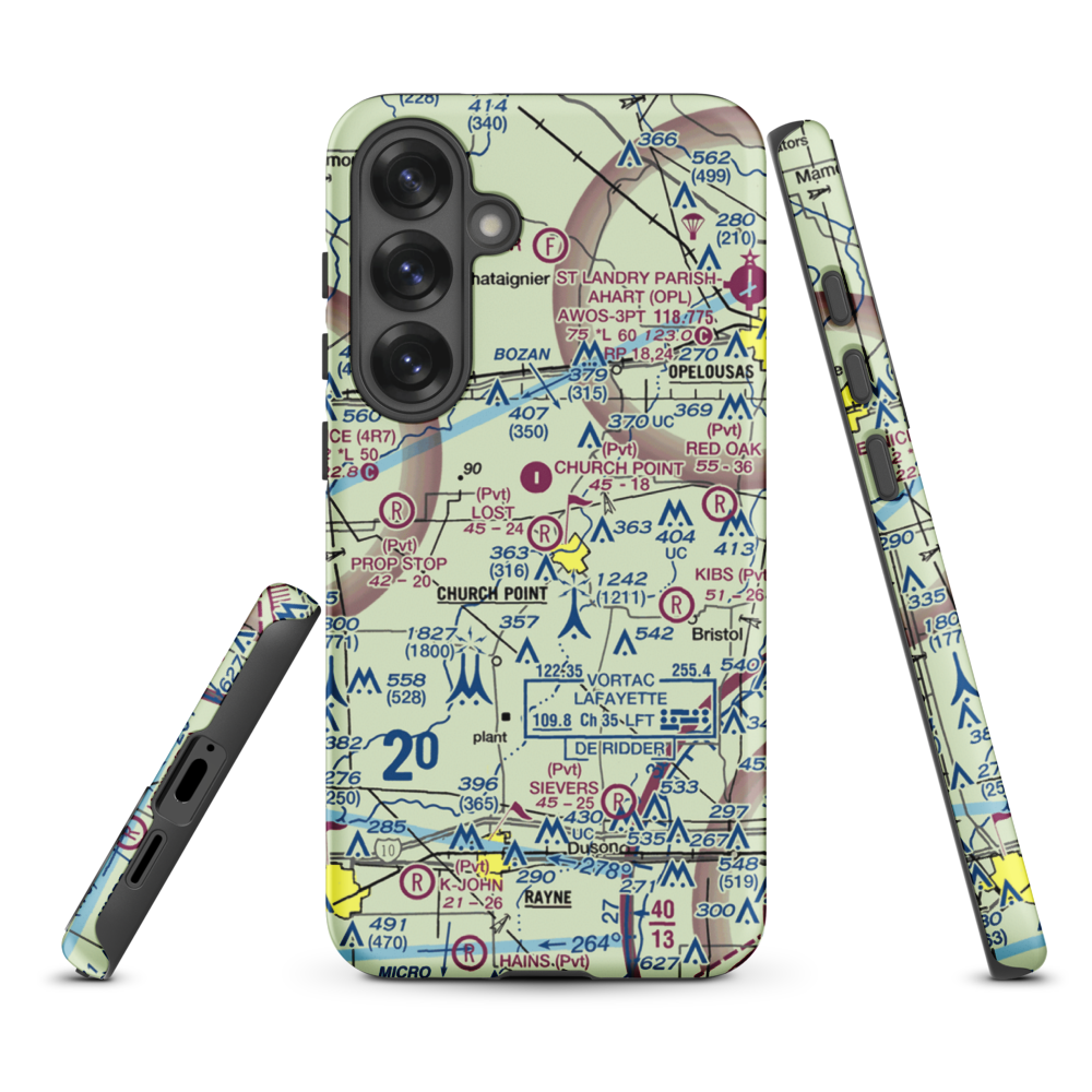 Lost Airfield (71LA) VFR Sectional Samsung Phone Case Samsung Galaxy S25 Plus model shown