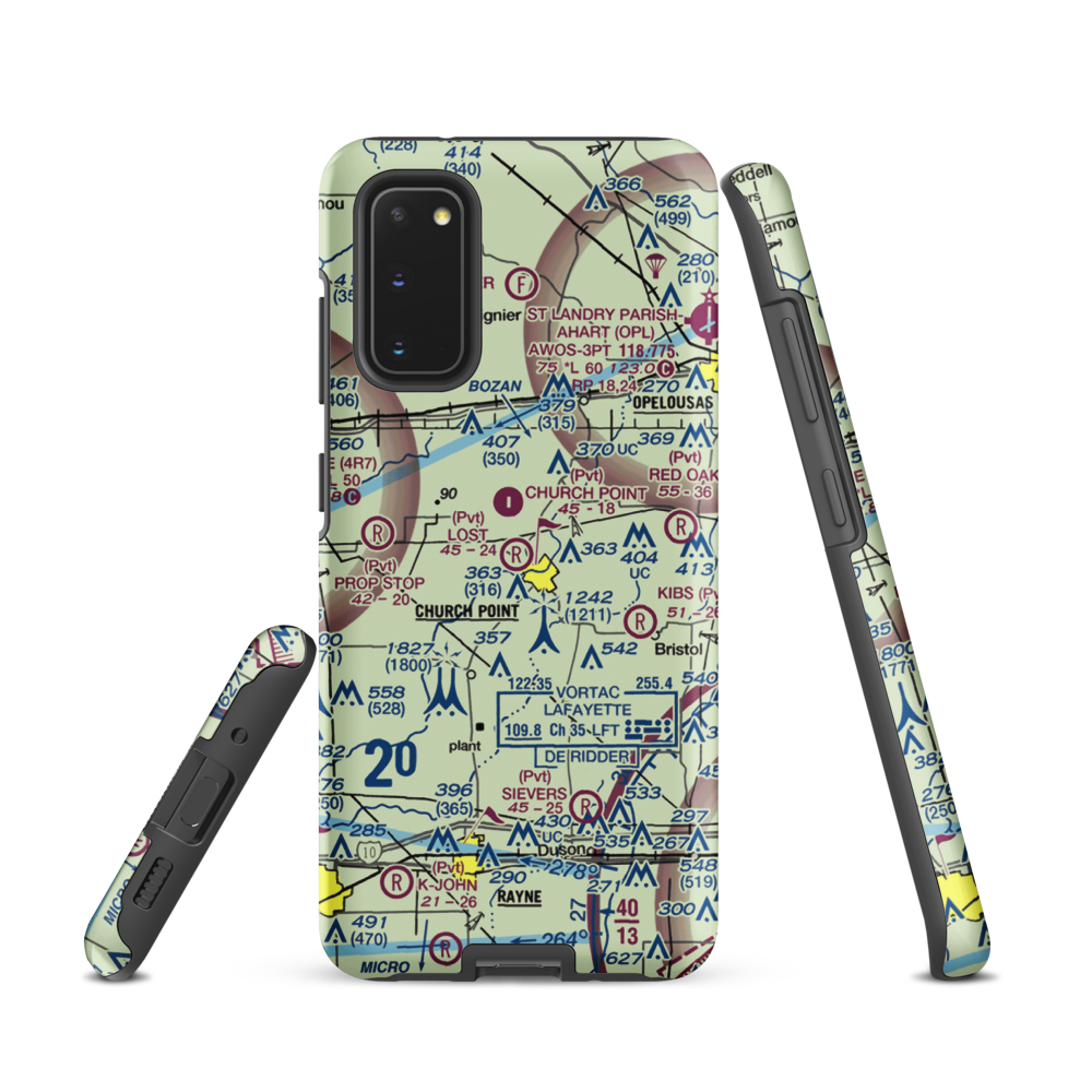 Lost Airfield (71LA) VFR Sectional Samsung Phone Case Samsung Galaxy S20 model shown