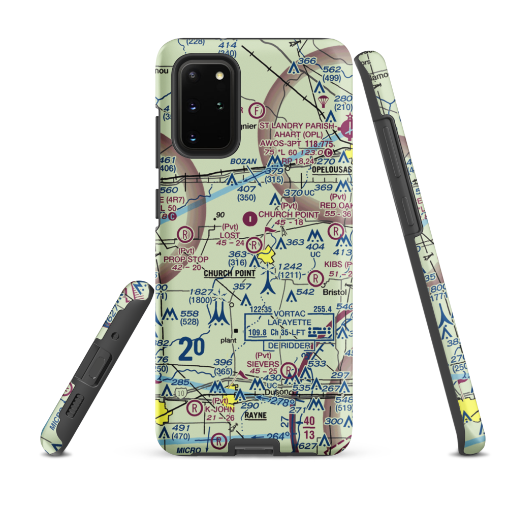 Lost Airfield (71LA) VFR Sectional Samsung Phone Case Samsung Galaxy S20 Plus model shown