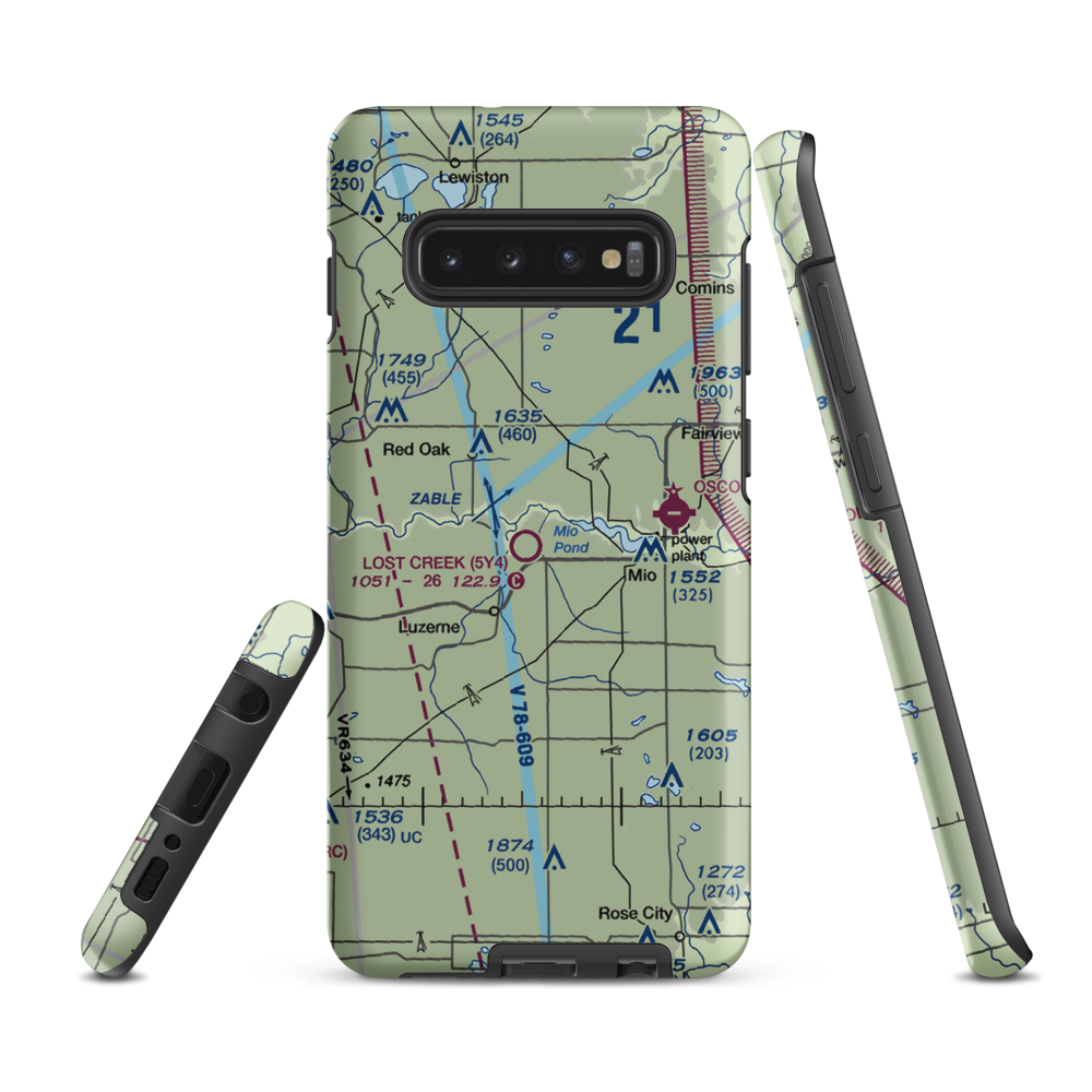 Lost Creek Airport (5Y4) VFR Sectional Samsung Phone Case Samsung Galaxy S10 Plus model shown