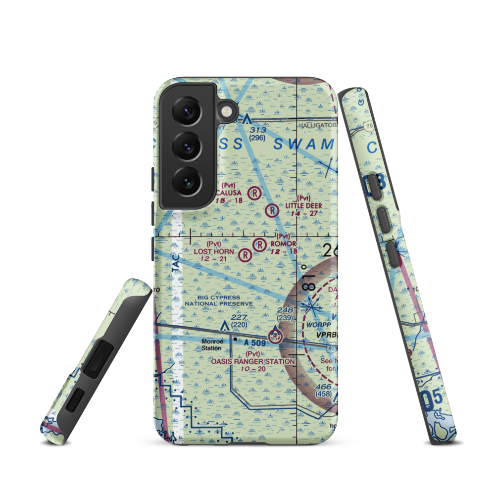 Lost Horn Ranch Airport (FA80) VFR Sectional Samsung Phone Case Samsung Galaxy S22 model shown