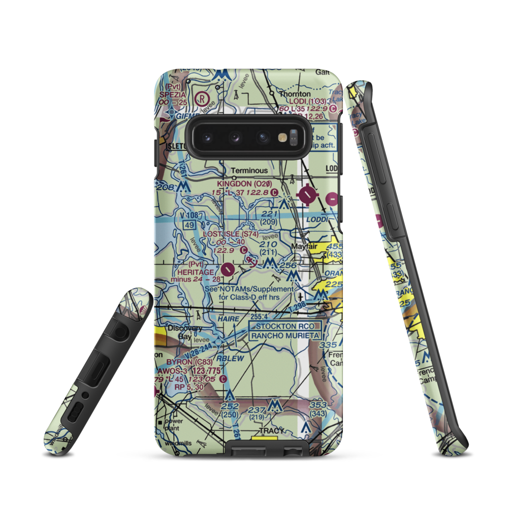 Lost Isle Seaplane Base (S74) VFR Sectional Samsung Phone Case Samsung Galaxy S10 model shown
