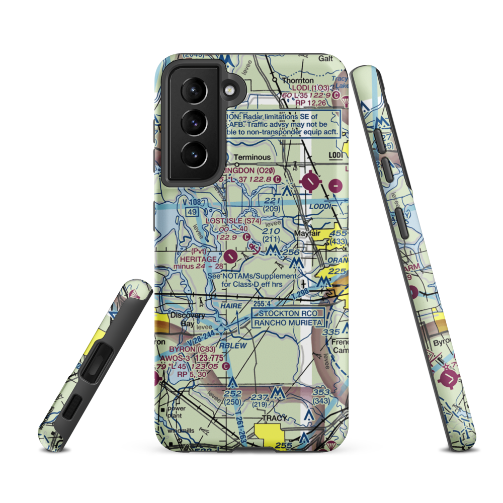 Lost Isle Seaplane Base (S74) VFR Sectional Samsung Phone Case Samsung Galaxy S21 Ultra model shown