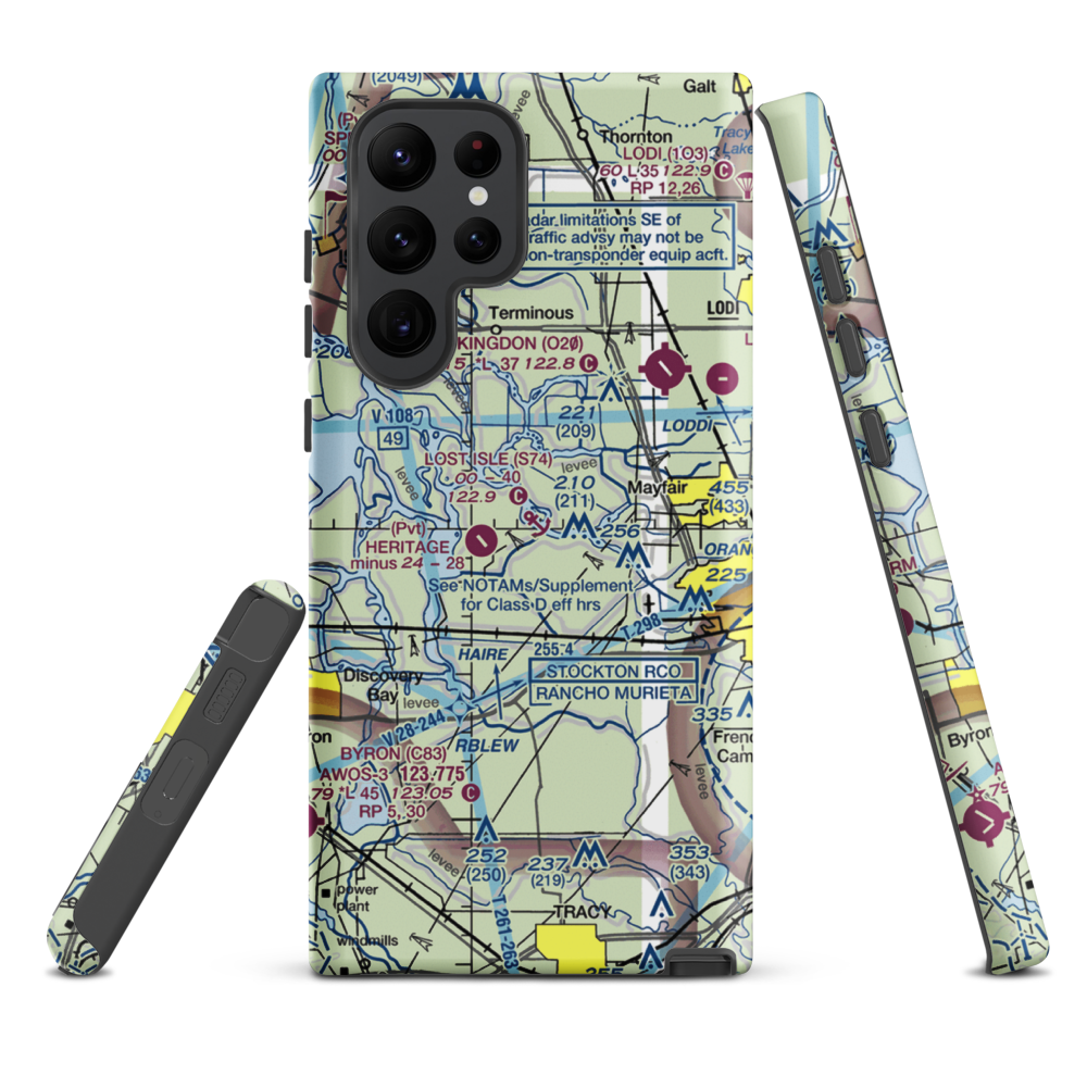Lost Isle Seaplane Base (S74) VFR Sectional Samsung Phone Case Samsung Galaxy S22 Ultra model shown