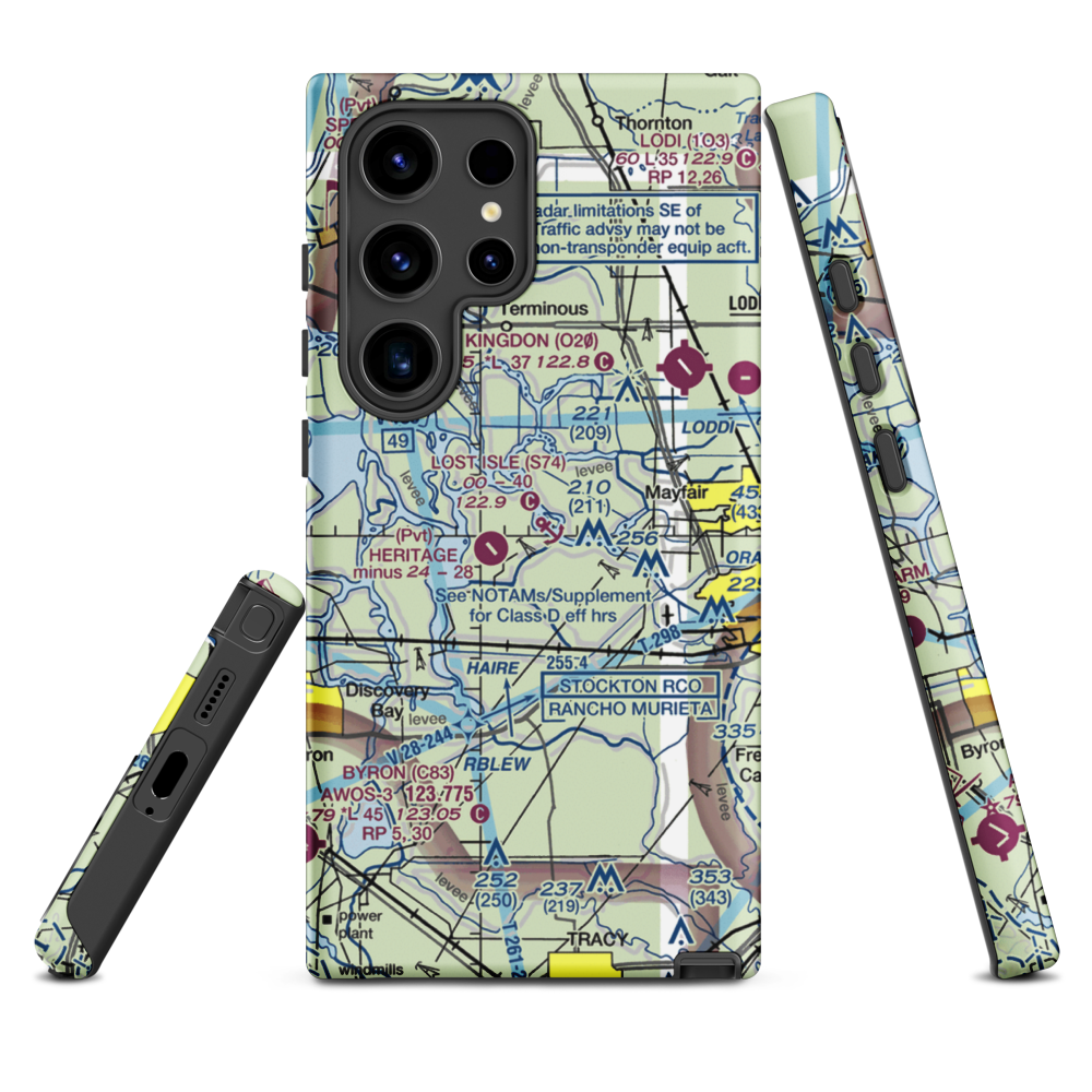 Lost Isle Seaplane Base (S74) VFR Sectional Samsung Phone Case Samsung Galaxy S24 Ultra model shown