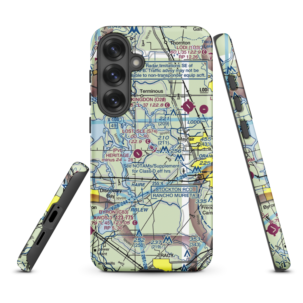 Lost Isle Seaplane Base (S74) VFR Sectional Samsung Phone Case Samsung Galaxy S25 Plus model shown