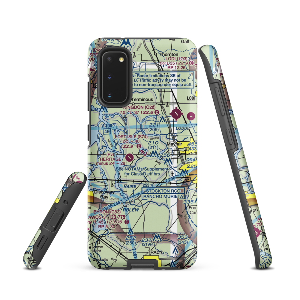 Lost Isle Seaplane Base (S74) VFR Sectional Samsung Phone Case Samsung Galaxy S20 model shown
