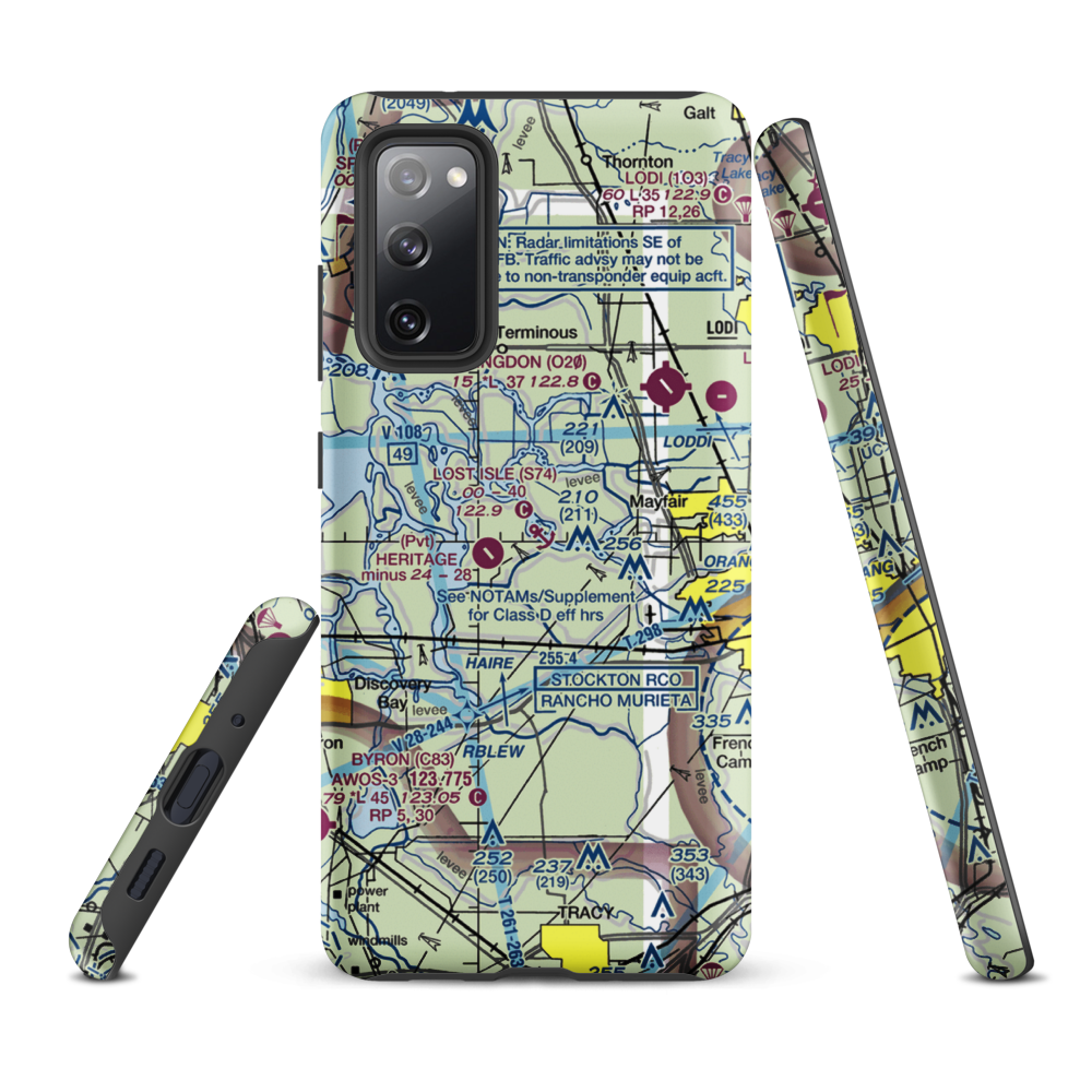 Lost Isle Seaplane Base (S74) VFR Sectional Samsung Phone Case Samsung Galaxy S20 FE model shown
