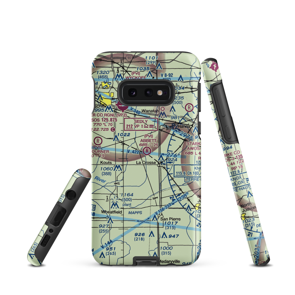 Lou Abbett Farms Airport (II18) VFR Sectional Samsung Phone Case Samsung Galaxy S10 Plus model shown