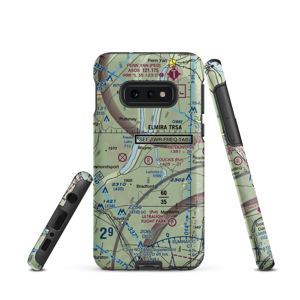 Loucks Airport (25NK) VFR Sectional Samsung Phone Case Samsung Galaxy S10 Plus model shown