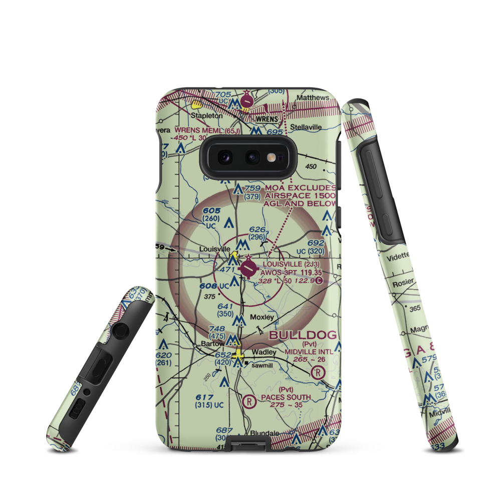 Louisville Municipal Airport (2J3) VFR Sectional Samsung Phone Case Samsung Galaxy S10 Plus model shown