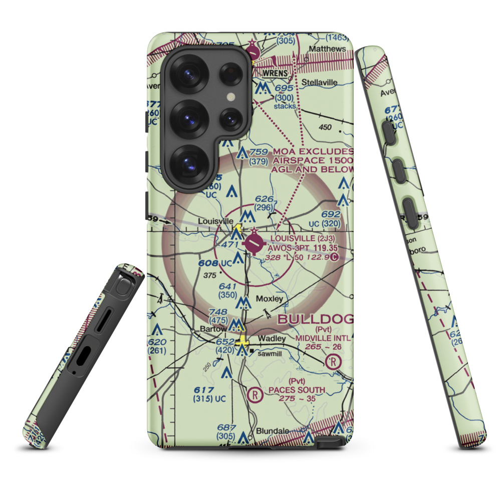 Louisville Municipal Airport (2J3) VFR Sectional Samsung Phone Case Samsung Galaxy S25 Ultra model shown