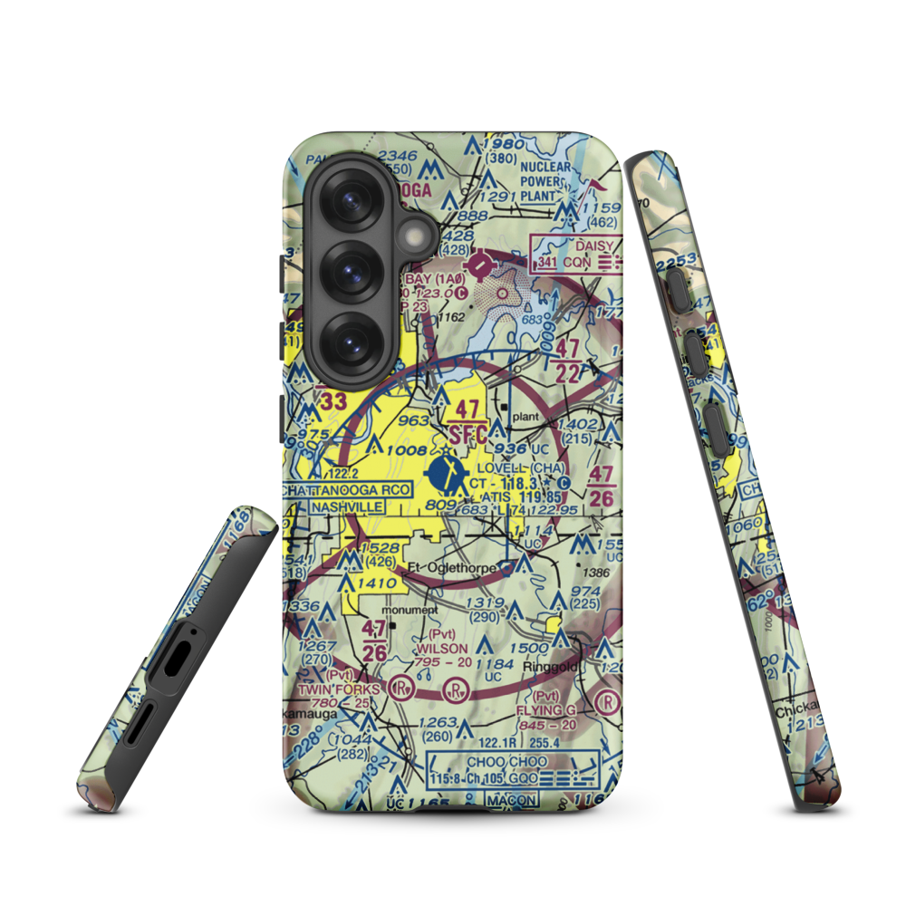 Lovell Field (CHA) VFR Sectional Samsung Phone Case Samsung Galaxy S25 model shown