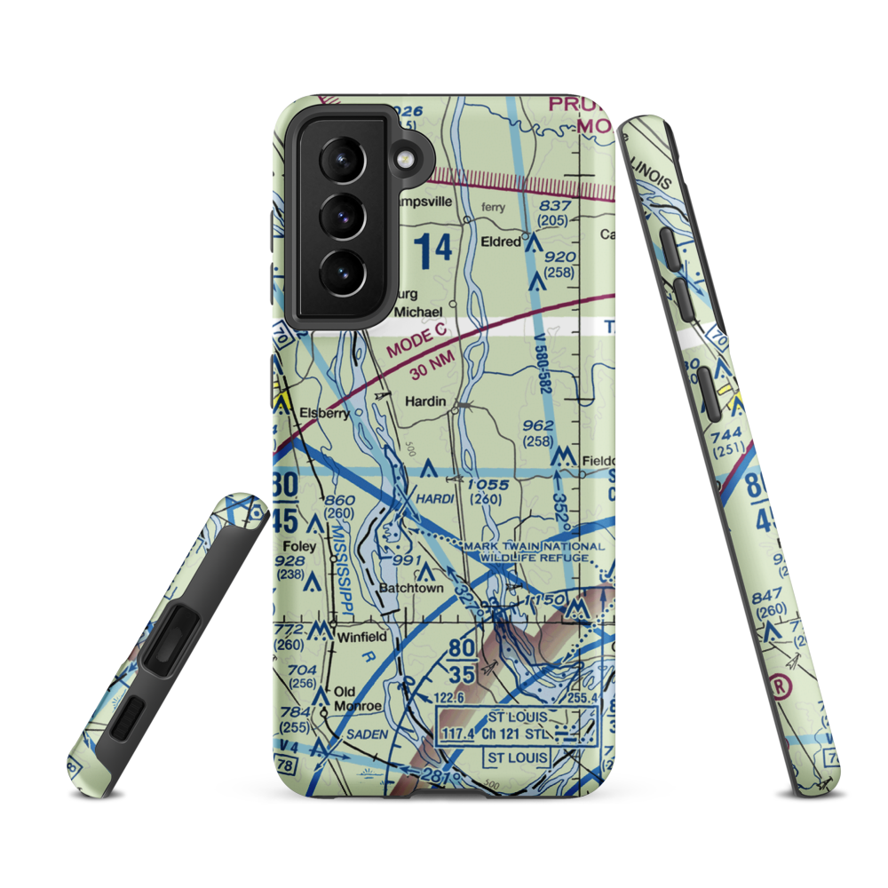 Low and Slow Airport (2IL6) VFR Sectional Samsung Phone Case Samsung Galaxy S21 Ultra model shown