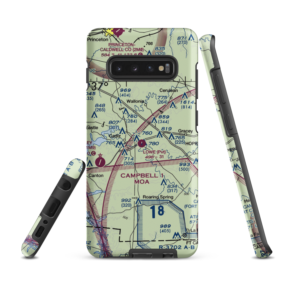 Lowe Airport (5KY5) VFR Sectional Samsung Phone Case Samsung Galaxy S10 Plus model shown