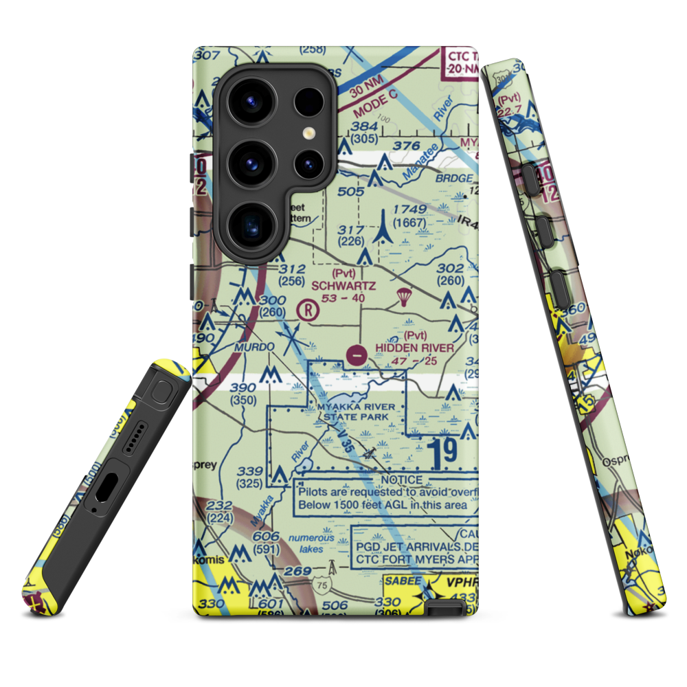 Lowe's Airport (FA77) VFR Sectional Samsung Phone Case Samsung Galaxy S24 Ultra model shown