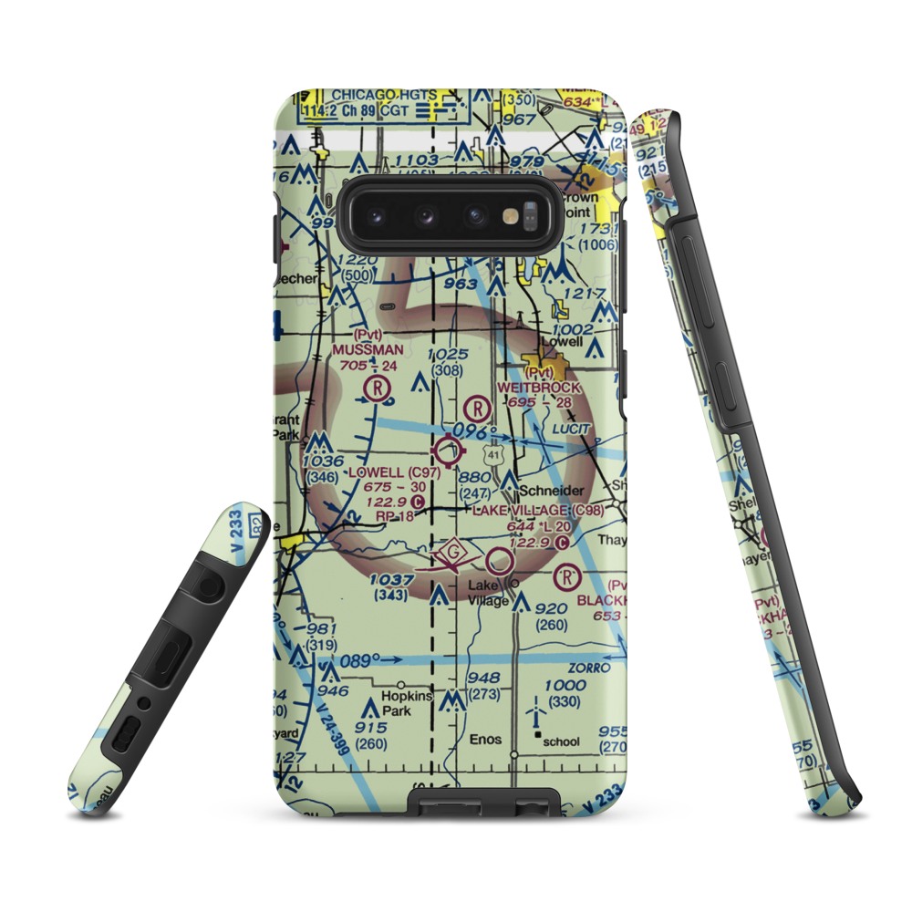 Lowell Airport (C97) VFR Sectional Samsung Phone Case Samsung Galaxy S10 Plus model shown