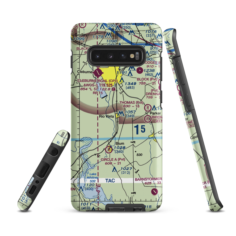 Lowell Smith Jr Airport (3TX6) VFR Sectional Samsung Phone Case Samsung Galaxy S10 Plus model shown