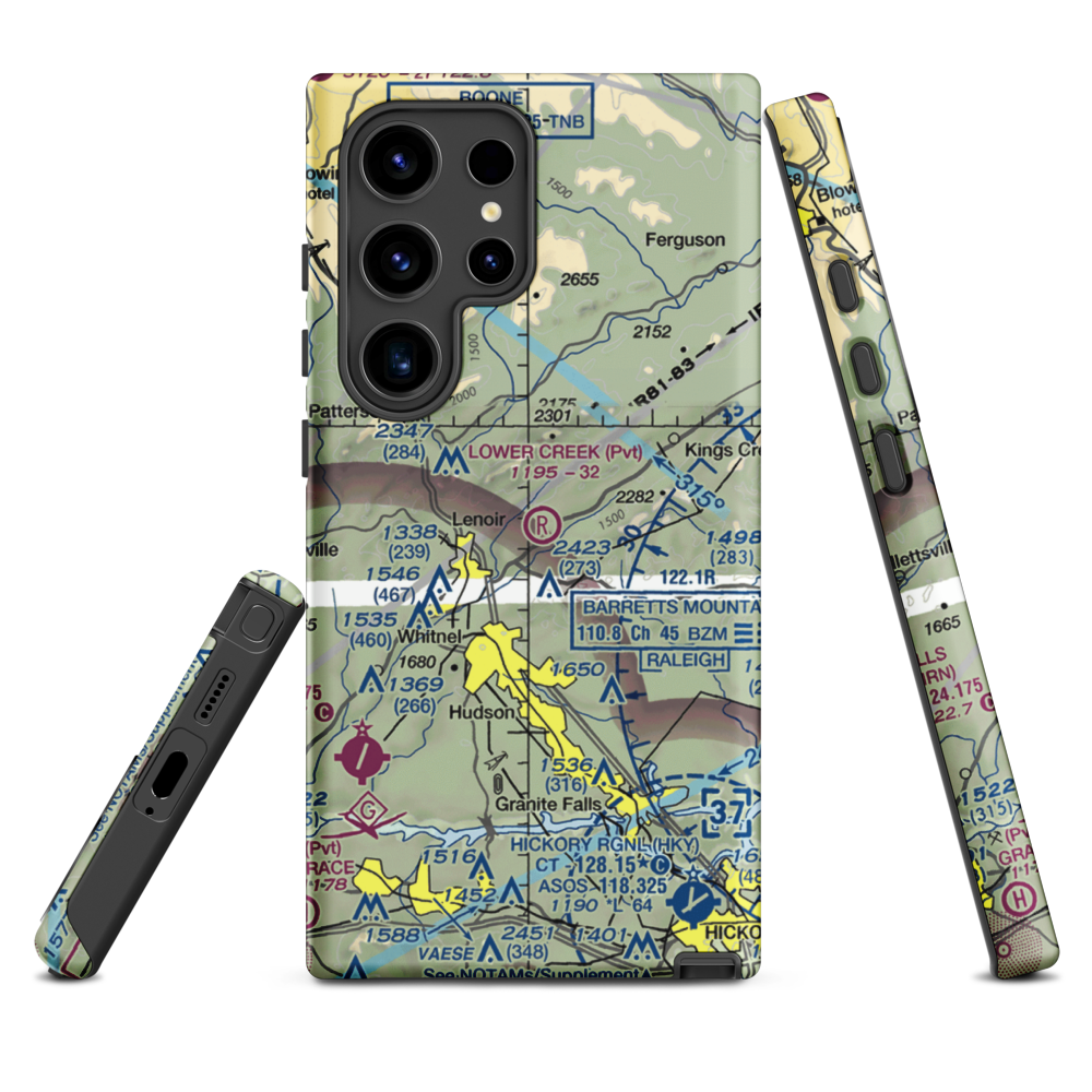 Lower Creek Airport (NC27) VFR Sectional Samsung Phone Case Samsung Galaxy S24 Ultra model shown