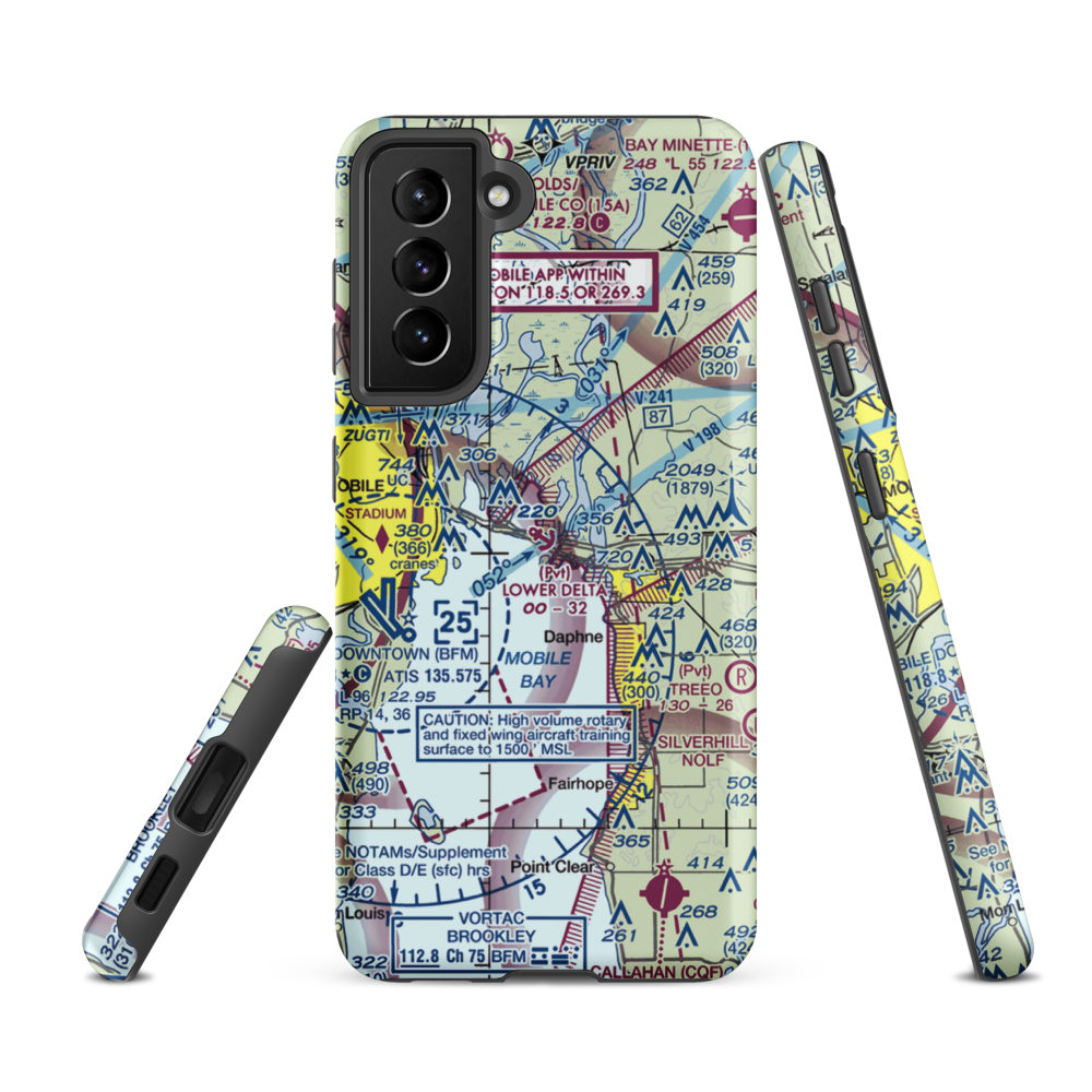Lower Delta Seaplane Base (AL58) VFR Sectional Samsung Phone Case Samsung Galaxy S21 FE model shown