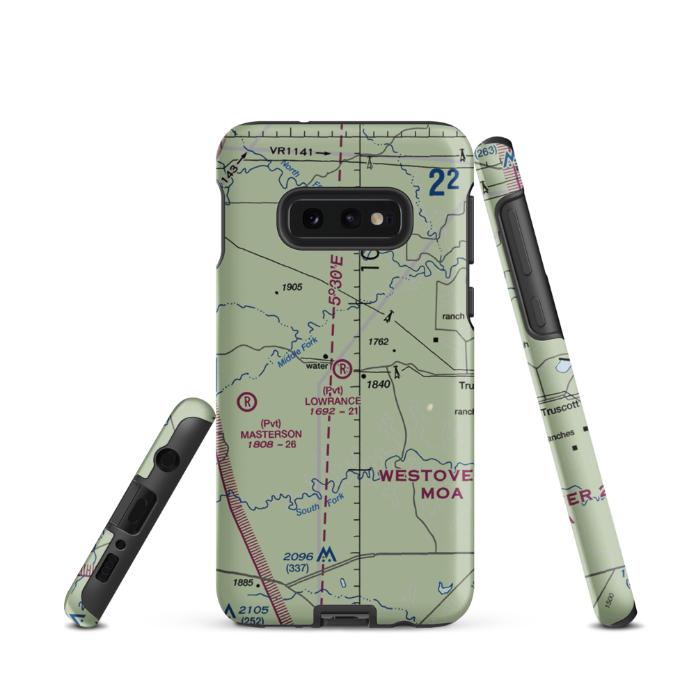Lowrance Ranch Airport (26TX) VFR Sectional Samsung Phone Case Samsung Galaxy S10e model shown