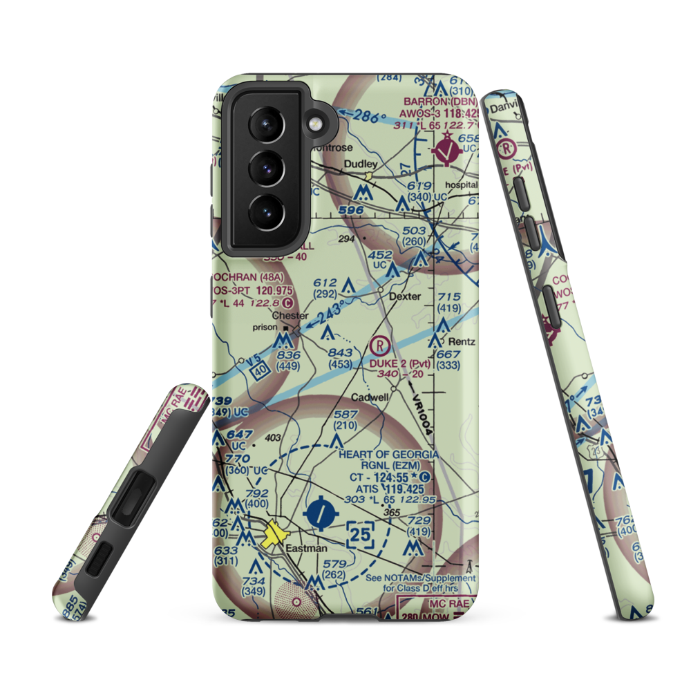 Lt Landing Airport (23GE) VFR Sectional Samsung Phone Case Samsung Galaxy S21 FE model shown