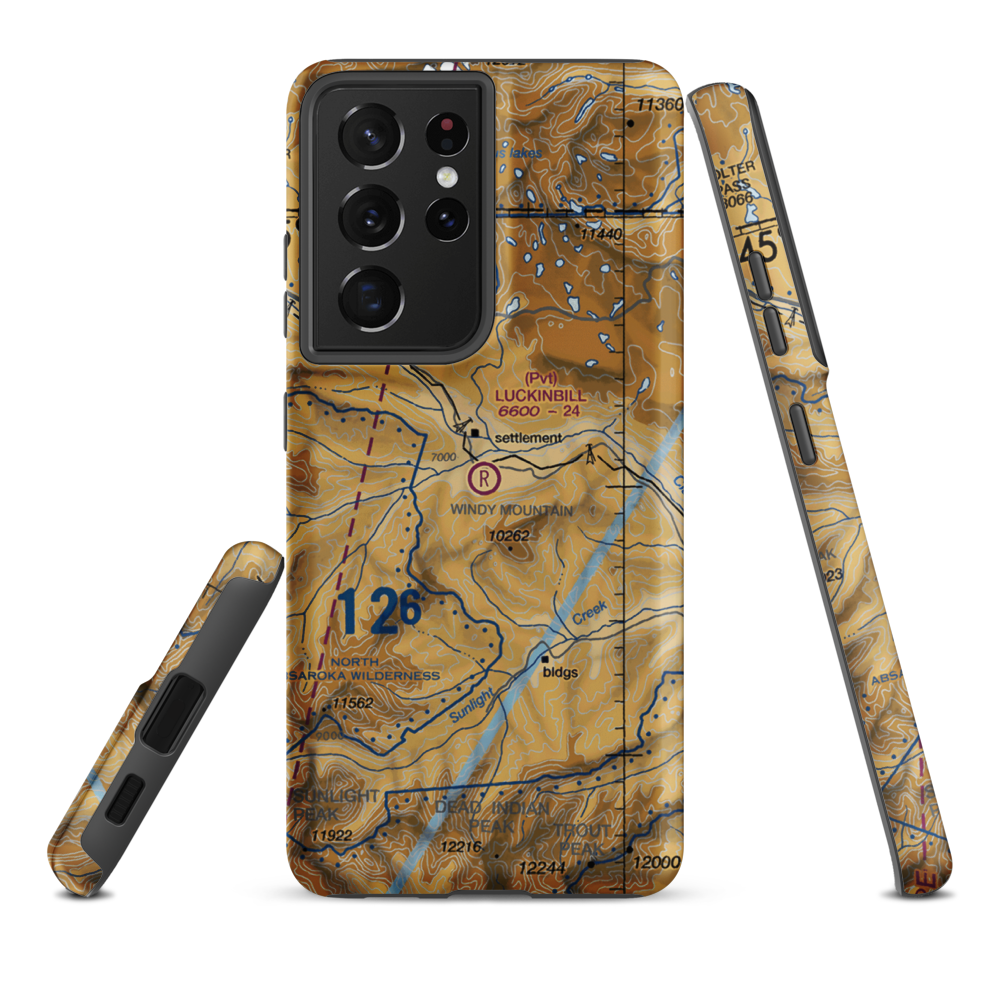 Luckinbill Airstrip (WY06) VFR Sectional Samsung Phone Case Samsung Galaxy S21 Plus model shown
