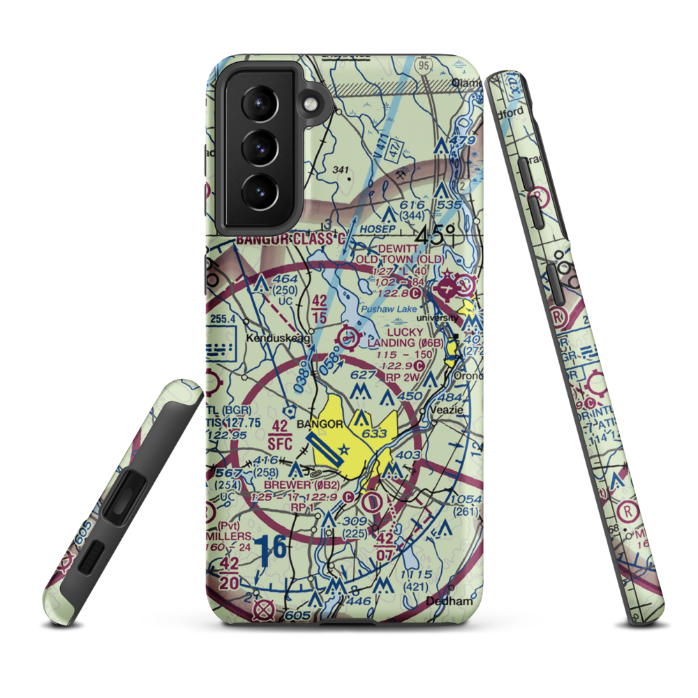 Lucky Landing Marina and Seaplane Base (06B) VFR Sectional Samsung Phone Case Samsung Galaxy S21 Plus model shown