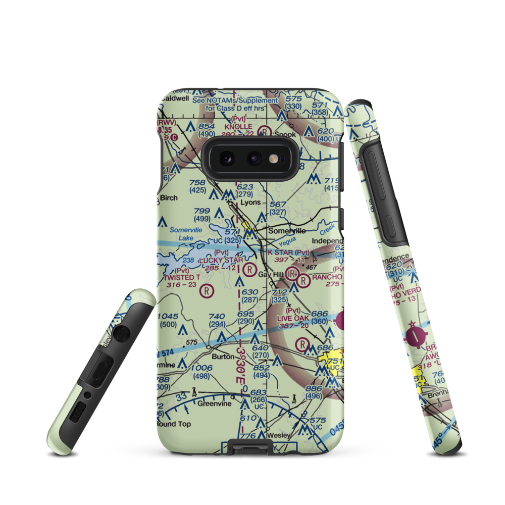 Lucky Star Ranch Airport (TX04) VFR Sectional Samsung Phone Case Samsung Galaxy S10 Plus model shown