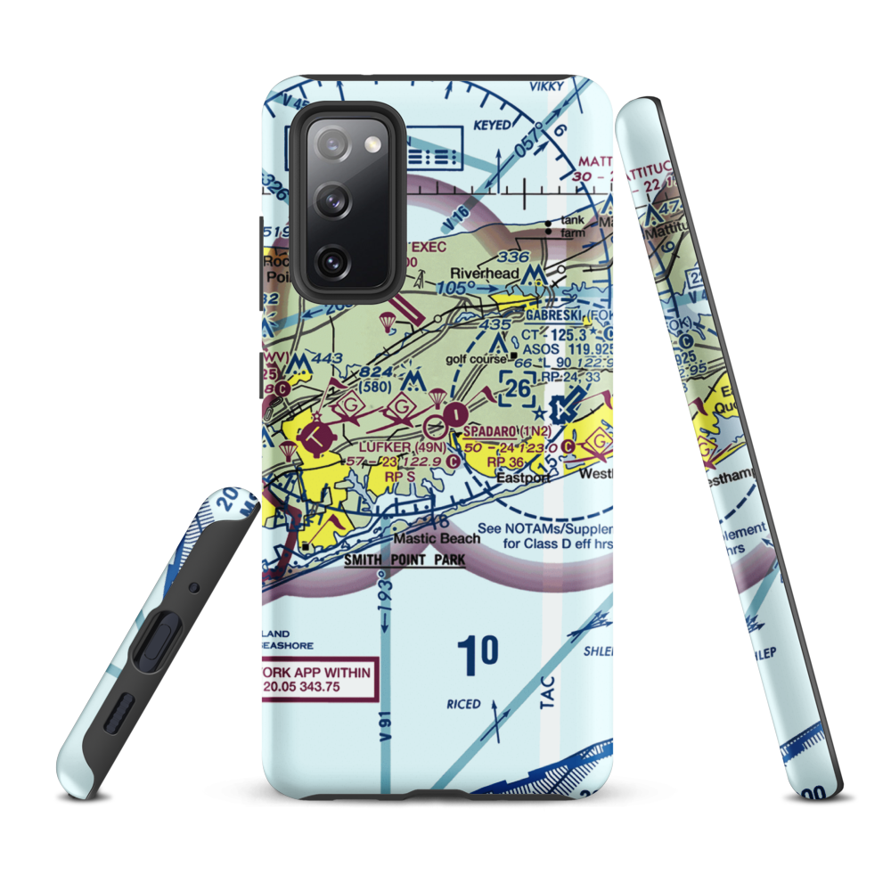 Lufker Airport (49N) VFR Sectional Samsung Phone Case Samsung Galaxy S20 FE model shown