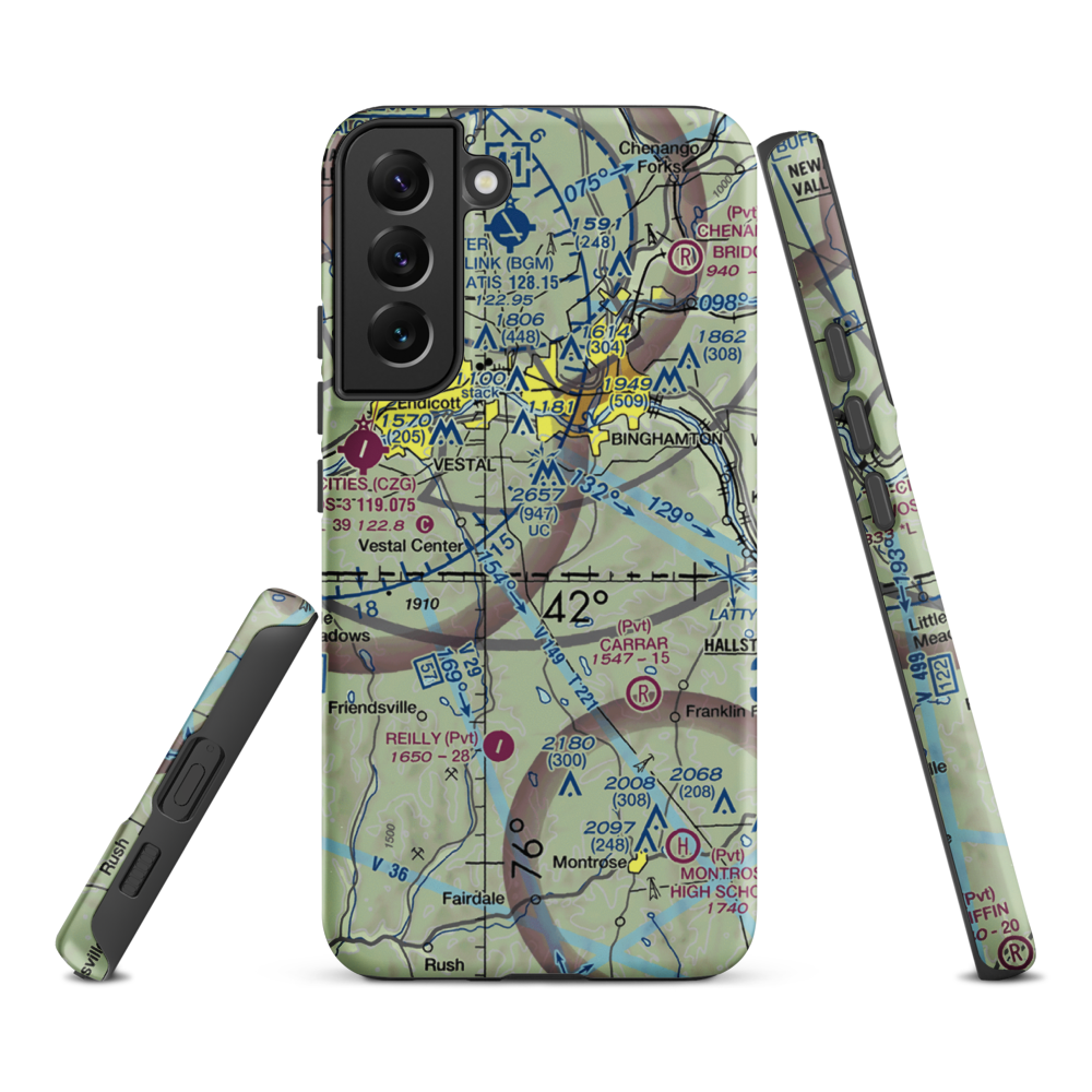 Luke Airport (3NY5) VFR Sectional Samsung Phone Case Samsung Galaxy S22 Plus model shown