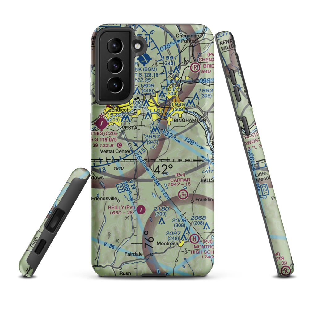 Luke Airport (3NY5) VFR Sectional Samsung Phone Case Samsung Galaxy S21 Plus model shown