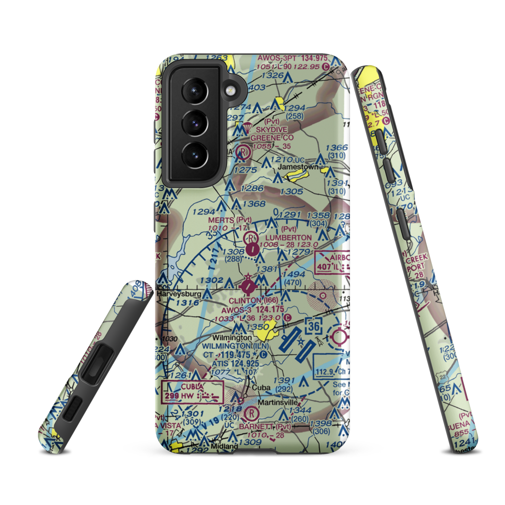 Lumberton Airport (OH77) VFR Sectional Samsung Phone Case Samsung Galaxy S21 FE model shown