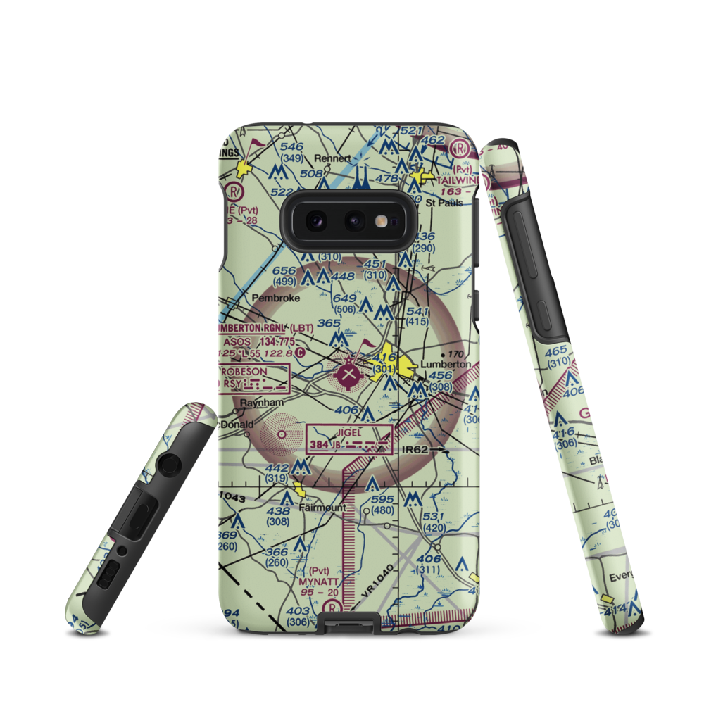 Lumberton Regional Airport (LBT) VFR Sectional Samsung Phone Case Samsung Galaxy S10 Plus model shown