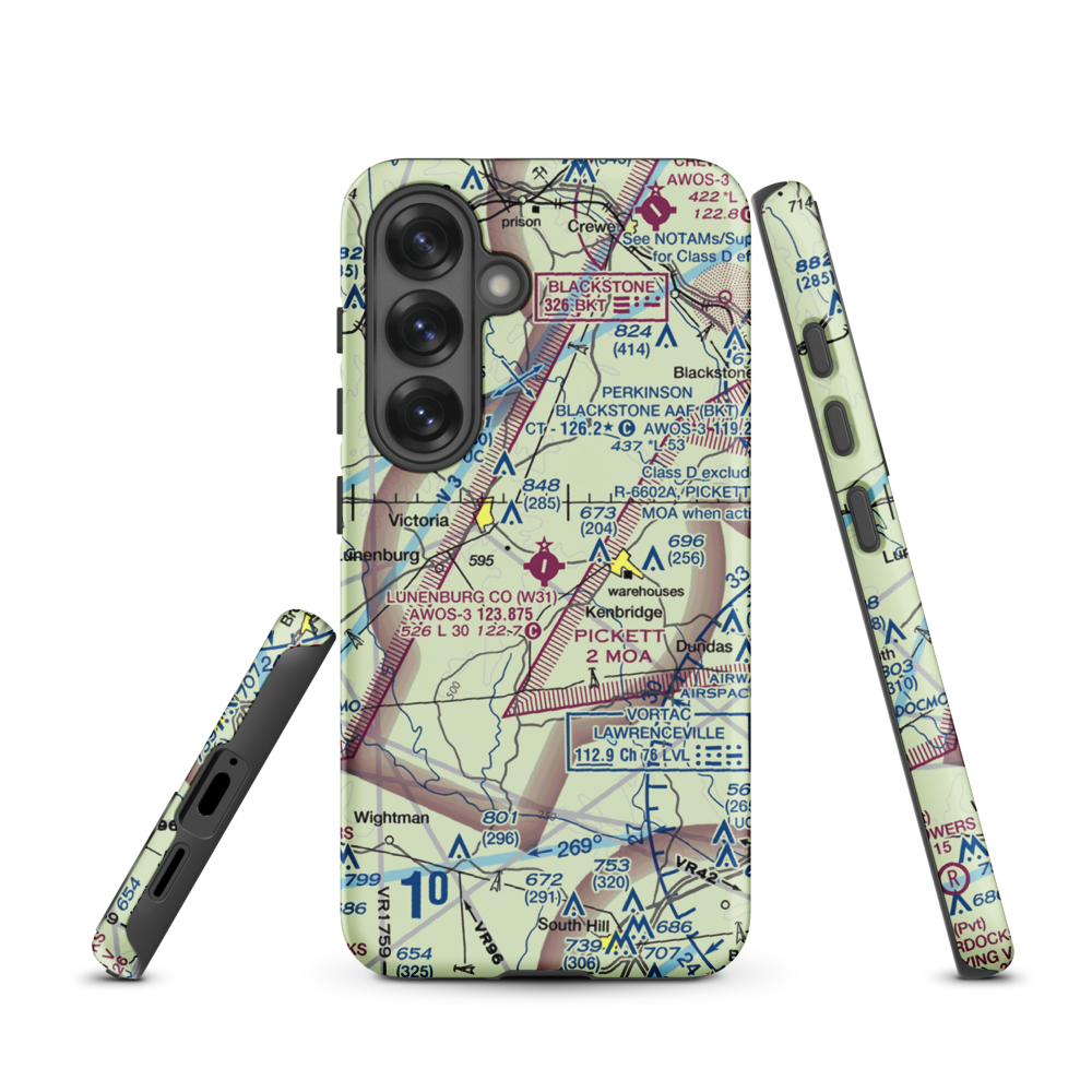 Lunenburg County Airport (W31) VFR Sectional Samsung Phone Case Samsung Galaxy S25 model shown