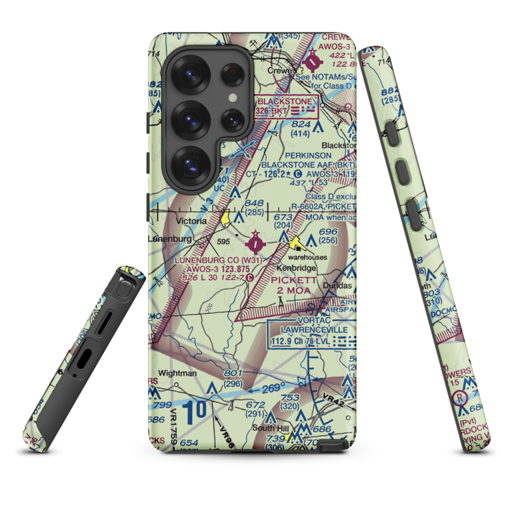 Lunenburg County Airport (W31) VFR Sectional Samsung Phone Case Samsung Galaxy S25 Ultra model shown