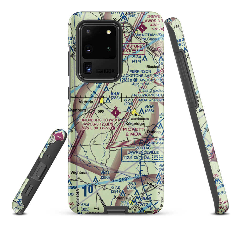 Lunenburg County Airport (W31) VFR Sectional Samsung Phone Case Samsung Galaxy S20 Ultra model shown