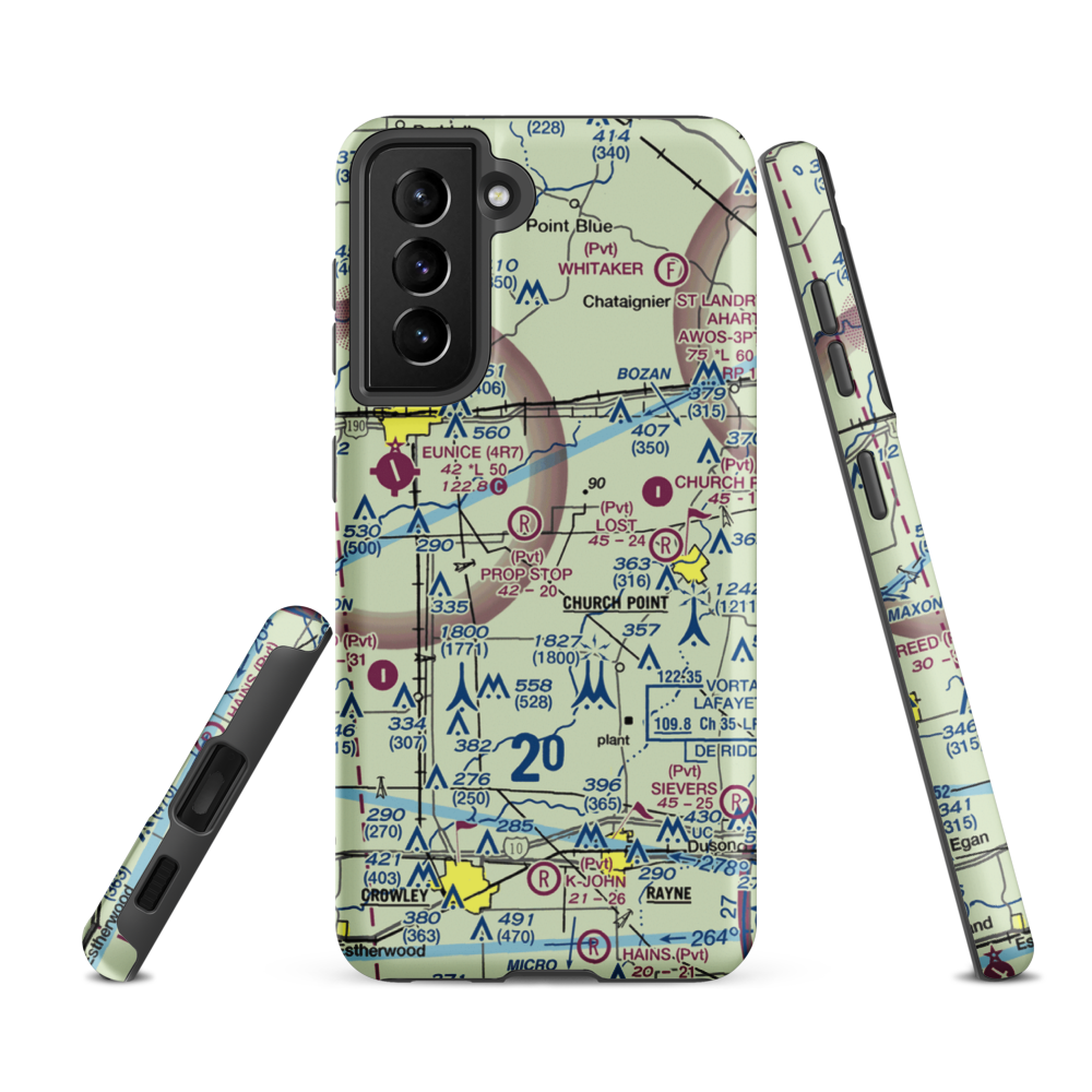 Luscombe Lane 1 Airport (80LA) VFR Sectional Samsung Phone Case Samsung Galaxy S21 FE model shown