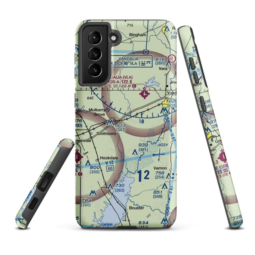 Lutz Airport (94IL) VFR Sectional Samsung Phone Case Samsung Galaxy S21 FE model shown