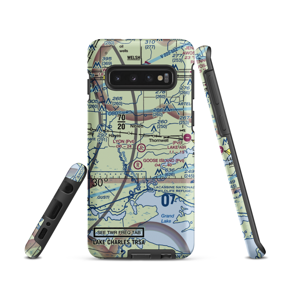 Lyon Airport (LS14) VFR Sectional Samsung Phone Case Samsung Galaxy S10 model shown