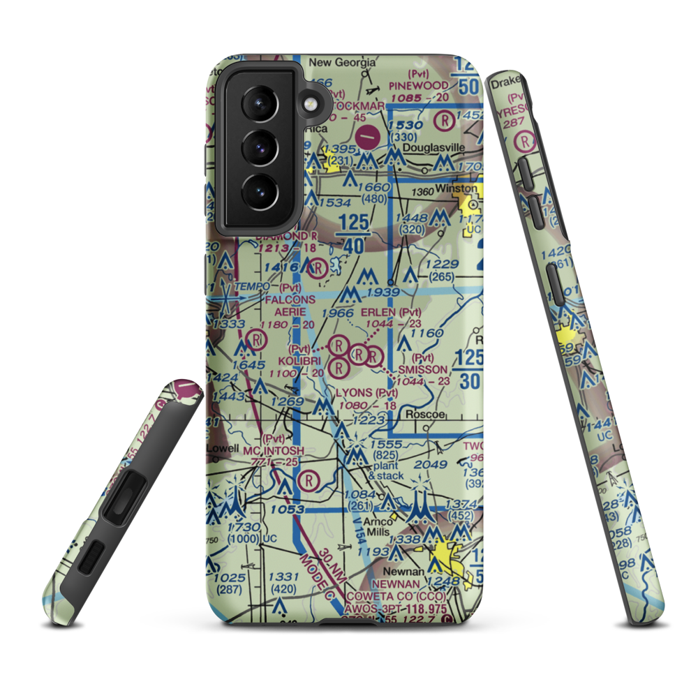 Lyons Landing Airport (5GA2) VFR Sectional Samsung Phone Case Samsung Galaxy S21 FE model shown