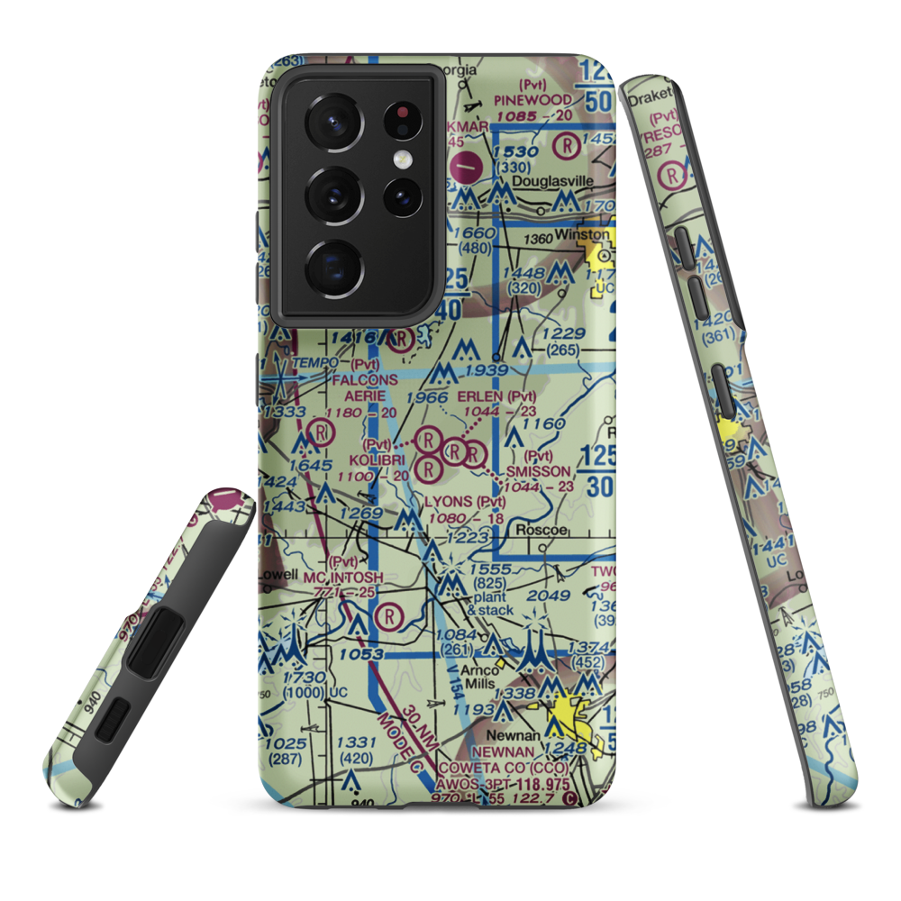 Lyons Landing Airport (5GA2) VFR Sectional Samsung Phone Case Samsung Galaxy S21 Plus model shown