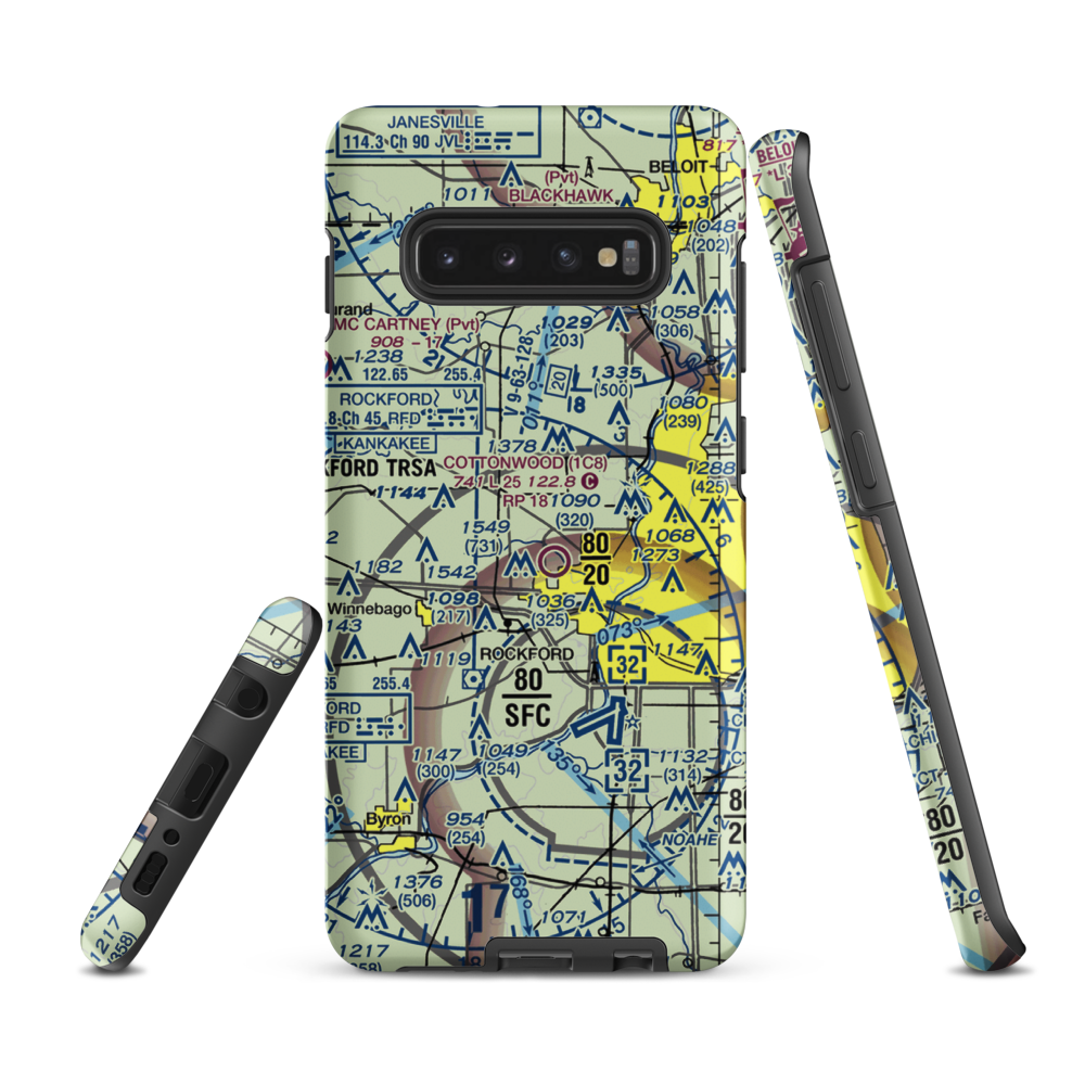 Lz Fairwinds Airport (LL78) VFR Sectional Samsung Phone Case Samsung Galaxy S10 Plus model shown